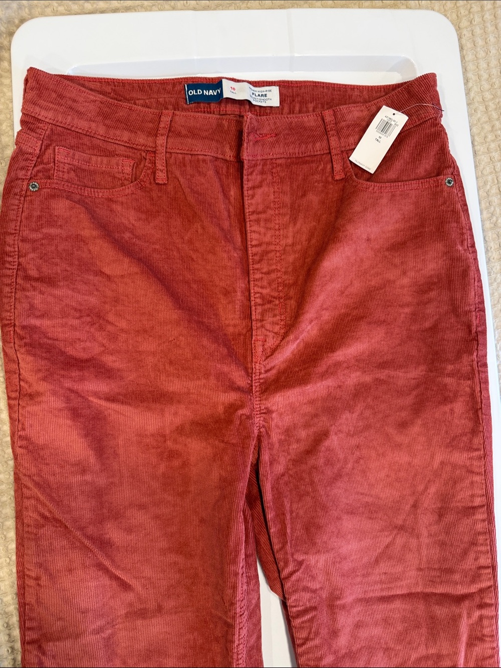 Old Navy Women's Rust Red Corduroy Flare Pants - Picture 1 of 4